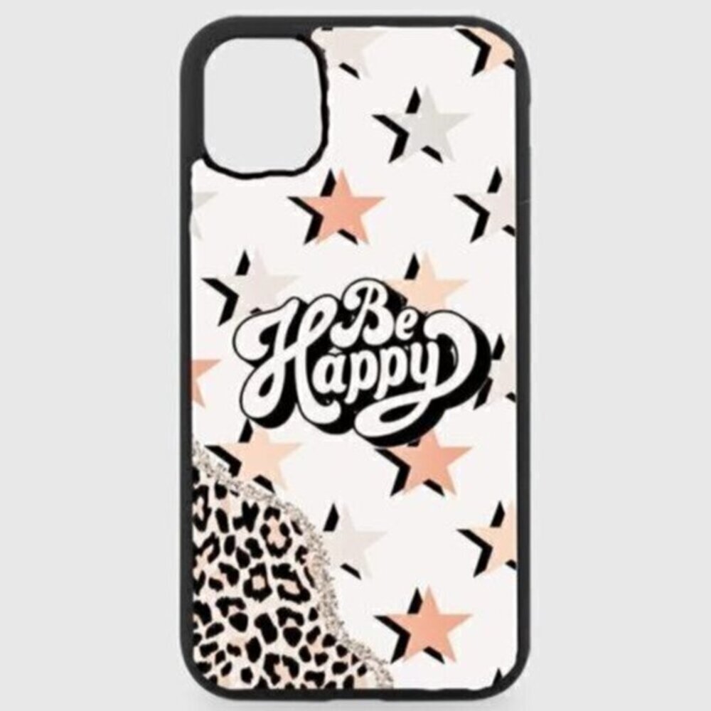 Be Happy Leopard Geode Star Phone case